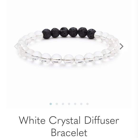 Vitality Extracts White Crystal Diffuser Bracelet / White & Black / BRAN… - Picture 1 of 6